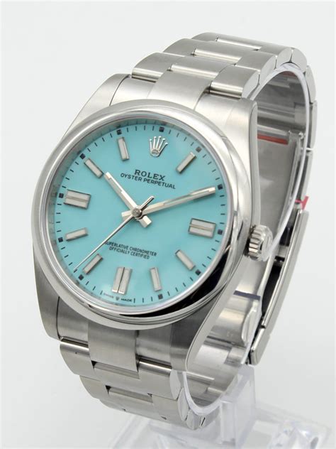 rolex gold turquoise dial ladies watch|rolex op 41 tiffany.